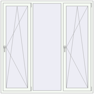 Купити Вікна 1800x1800 мм REHAU Euro 70 Білий (RAL 9016) з двох сторін