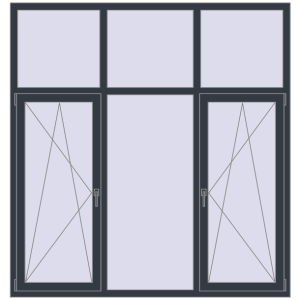 Купити Вікна 1900x2000 мм REHAU Euro 60 ANTHRACITE_GREY_STRUKTURAL з двох сторін