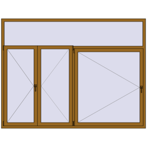 Металопластикове вікно 2500x1900 мм Двостулкове з фрамугою (комплектація: Базова). Вид зсередини Купити Вікна 2500x1900 мм REHAU Euro 70