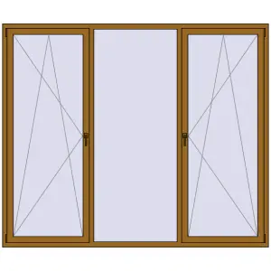 Купити Вікна 2500x2100 мм REHAU SYNEGO MD LIGHT_OAK з двох сторін