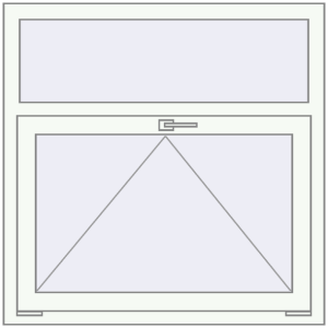 Металопластикове вікно 1000x1000 мм Одностулкове з фрамугою (комплектація: За замовчуванням). Вид зсередини Купити Вікна 1000x1000 мм REHAU Euro 70 Білий (RAL 9016) з двох сторін