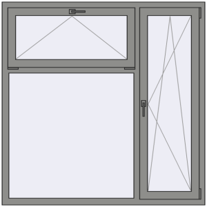 Купити Вікна 1500x1500 мм Altest Pony 375 RAL 9007 Grey aluminium з двох сторін