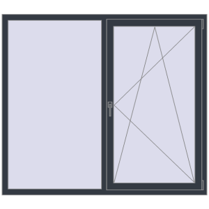 Купити Вікна 1700x1500 мм REHAU SYNEGO MD ANTHRACITE_GREY_STRUKTURAL з двох сторін