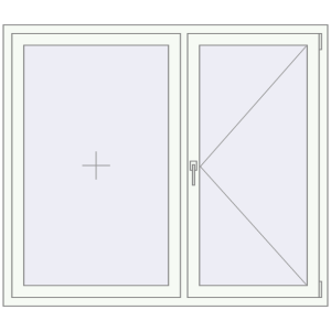 Металопластикове вікно 1580x1370 мм Двостулкове (комплектація: За замовчуванням). Вид зсередини Купити Вікна 1580x1370 мм REHAU Euro 70 Білий (RAL 9016) з двох сторін