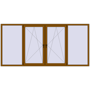 Купити Вікна 3100x1480 мм REHAU Euro 60 GOLDEN OAK з двох сторін
