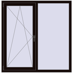 Купити Вікна 1370x1400 мм REHAU Euro 60 BLACK_BROWN з двох сторін