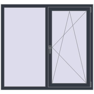 Купити Вікна 1400x1300 мм REHAU Euro 60 ANTHRACITE_GREY_STRUKTURAL з двох сторін
