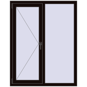 Купити Вікна 1100x1400 мм REHAU Euro 70 BLACK_BROWN з двох сторін