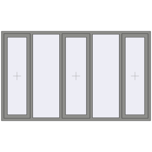 Купити Вікна 2500x1500 мм Altest Pony 375 RAL 9007 Grey aluminium з двох сторін