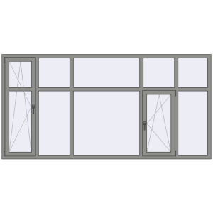 Купити Вікна 3000x1500 мм Altest Pony 375 RAL 9007 Grey aluminium з двох сторін