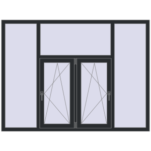 Купити Вікна 2000x1500 мм Altest Pony 375 RAL 9011 Graphite black з двох сторін