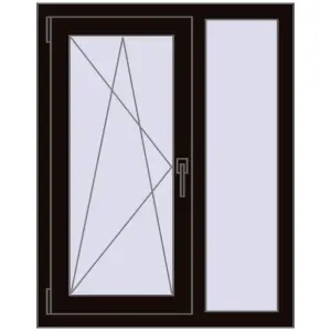 Купити Вікна 800x1010 мм REHAU Euro 60 BLACK_BROWN з двох сторін