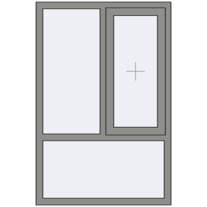 Купити Вікна 1000x1500 мм Altest Pony 375 RAL 9007 Grey aluminium з двох сторін