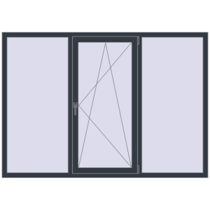 Купити Вікна 2040x1440 мм REHAU Euro 70 ANTHRACITE_GREY_STRUKTURAL з двох сторін