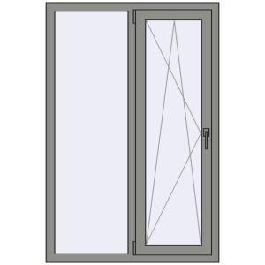 Купити Вікна 1000x1500 мм Altest Pony 375 RAL 9007 Grey aluminium з двох сторін