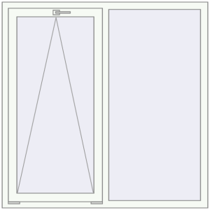 Металопластикове вікно 1400x1400 мм Двостулкове (комплектація: За замовчуванням). Вид зсередини Купити Вікна 1400x1400 мм REHAU Brillant-Design Білий (RAL 9016) з двох сторін