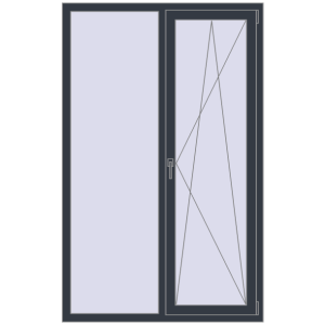 Купити Вікна 1200x1900 мм REHAU Euro 70 ANTHRACITE_GREY_STRUKTURAL з двох сторін