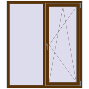 Металопластикове вікно 1300x1500 мм Двостулкове (комплектація: Оптимальна). Вид зсередини Купити Вікна 1300x1500 мм REHAU Euro 70