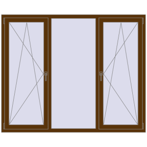 Купити Вікна 1900x1550 мм REHAU Euro 70 WALNUT з двох сторін