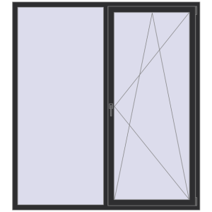 Купити Вікна 1800x2000 мм REHAU Euro 70 ANTHRACITE_GREY_GLATT з двох сторін