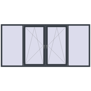 Купити Вікна 3100x1480 мм REHAU Euro 60 ANTHRACITE_GREY_STRUKTURAL з двох сторін