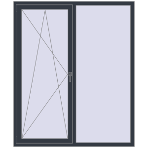 Купити Вікна 1500x1800 мм REHAU Brillant-Design ANTHRACITE_GREY_STRUKTURAL з двох сторін