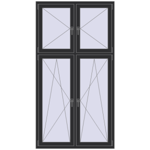 Купити Вікна 1200x2250 мм REHAU SYNEGO MD ANTHRACITE_GREY_GLATT з двох сторін
