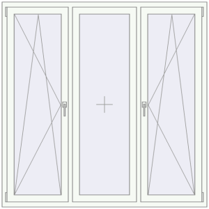 Купити Вікна 1700x1700 мм REHAU Brillant-Design Білий (RAL 9016) з двох сторін