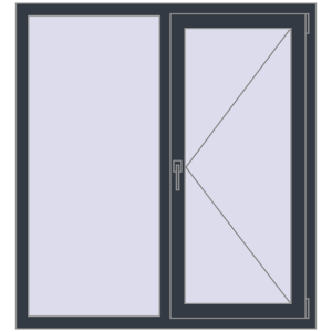 Купити Вікна 1200x1300 мм REHAU Brillant-Design ANTHRACITE_GREY_STRUKTURAL з двох сторін