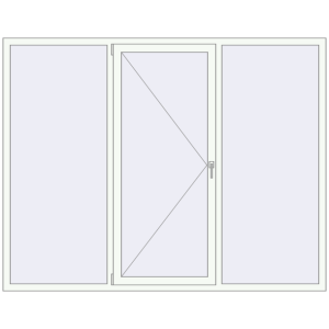 Металопластикове вікно 2300x1800 мм Тристулкове (комплектація: Базова). Вид зсередини Купити Вікна 2300x1800 мм REHAU Euro 70 Білий (RAL 9016) з двох сторін