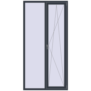 Металопластикове вікно 1200x2400 мм Двостулкове (комплектація: Преміум). Вид зсередини Купити Вікна 1200x2400 мм REHAU Euro 70