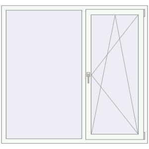 Металопластикове вікно 1590x1500 мм Двостулкове (комплектація: За замовчуванням). Вид зсередини Купити Вікна 1590x1500 мм REHAU SYNEGO MD Білий (RAL 9016) з двох сторін