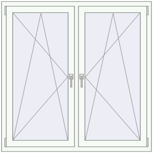 Купити Вікна 1350x1350 мм REHAU Euro 70 Білий (RAL 9016) з двох сторін