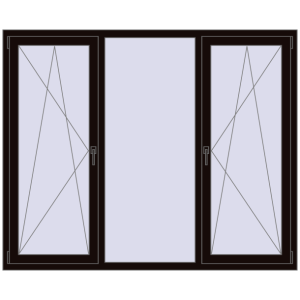 Купити Вікна 1900x1550 мм REHAU Euro 70 BLACK_BROWN з двох сторін