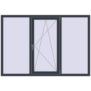 Купити Вікна 1900x1300 мм REHAU Euro 70 ANTHRACITE_GREY_STRUKTURAL з двох сторін