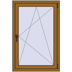 Металопластикове вікно 800x1200 мм Одностулкове (комплектація: За замовчуванням). Вид зсередини Купити Вікна 800x1200 мм REHAU Brillant-Design LIGHT_OAK з двох сторін