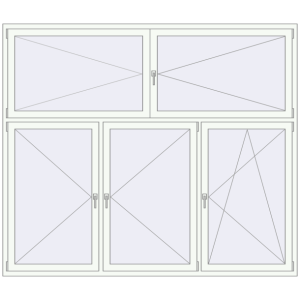 Купити Вікна 2450x2100 мм REHAU Brillant-Design Білий (RAL 9016) з двох сторін