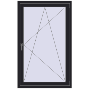 Купити Вікна 900x1500 мм REHAU SYNEGO MD BLACK_ULTI-MATT з двох сторін