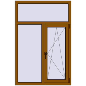 Металопластикове вікно 1000x1500 мм Двостулкове з фрамугою (комплектація: Базова). Вид зсередини Купити Вікна 1000x1500 мм REHAU Euro 70