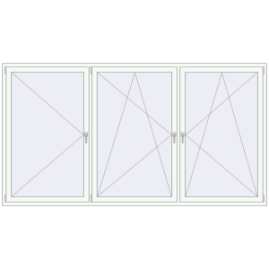 Купити Вікна 3004x1620 мм REHAU Brillant-Design Білий (RAL 9016) з двох сторін