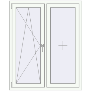 Металопластикове вікно 1100x1350 мм Двостулкове (комплектація: За замовчуванням). Вид зсередини Купити Вікна 1100x1350 мм REHAU Brillant-Design Білий (RAL 9016) з двох сторін