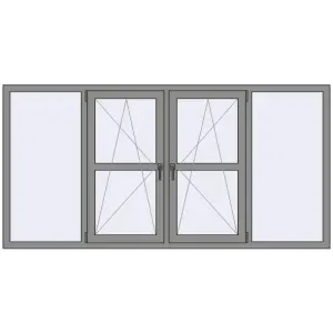 Купити Вікна 2400x1200 мм Altest Pony 375 RAL 9007 Grey aluminium з двох сторін