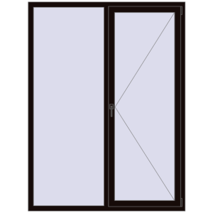 Купити Вікна 1500x2000 мм REHAU Euro 60 BLACK_BROWN з двох сторін