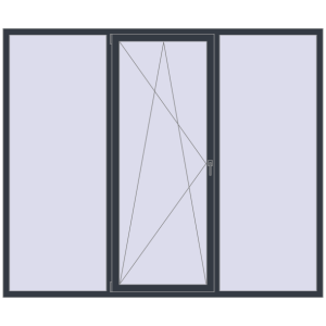 Купити Вікна 2500x2100 мм REHAU Euro 60 ANTHRACITE_GREY_STRUKTURAL з двох сторін