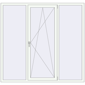 Металопластикове вікно 1900x1800 мм Тристулкове (комплектація: Оптимальна). Вид зсередини Купити Вікна 1900x1800 мм REHAU Euro 70