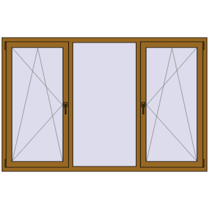 Купити Вікна 2070x1350 мм REHAU Euro 60 LIGHT_OAK з двох сторін