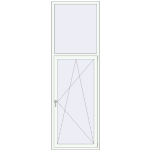 Металопластикове вікно 860x2660 мм Одностулкове з фрамугою (комплектація: Преміум). Вид зсередини Купити Вікна 860x2660 мм REHAU Euro 70