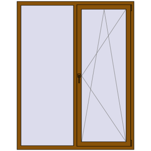 Купити Вікна 1500x1900 мм REHAU SYNEGO MD GOLDEN OAK з двох сторін
