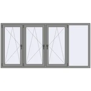 Купити Вікна 2400x1200 мм Altest Pony 375 RAL 9007 Grey aluminium з двох сторін