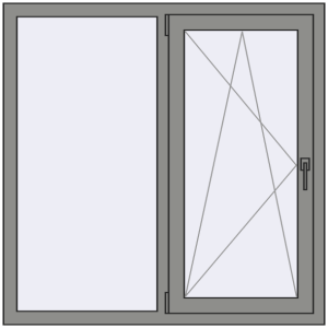 Купити Вікна 1200x1200 мм Altest Pony 375 RAL 9007 Grey aluminium з двох сторін